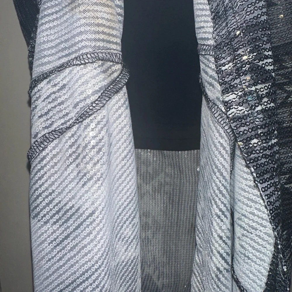 Crazy Train Black and Silver Geometric A-Line Skirt - Picture 4 of 6